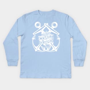 U.S. Coast Guard - Crossed Anchors In White Kids Long Sleeve T-Shirt